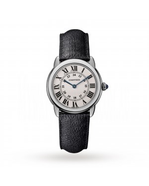 Ronde Solo de Cartier watch, 29mm, steel, leather