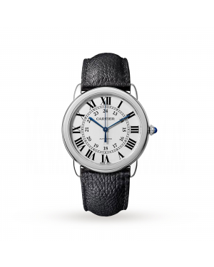 Ronde Solo de Cartier watch, 36mm, steel, leather