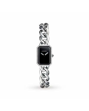 Swiss Designer Premiere Steel and Onyx Watch