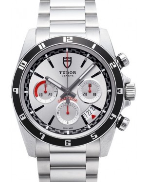 AAA Replica Tudor Grantour Chrono Silver Dial Steel Strap Mens Watch 20530N-2