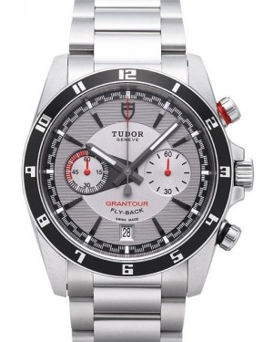AAA Replica Tudor Grantour Chrono Fly Back Grey Dial Steel Strap Mens Watch 20550N-3