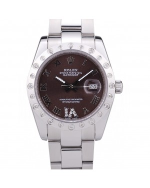 Rolex Datejust Diamond Bezel Brown Dial 7466