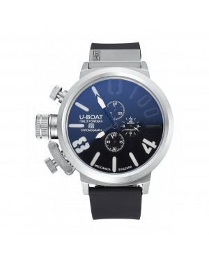 U-Boat 1001 White On Black Dial Stainless Steel Case Rubber Bracelet 622706