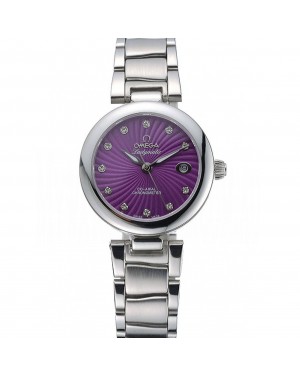 Omega Ladymatic Purple Dial Stainless Steel Bracelet 622459