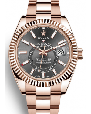 AAA Replica Rolex Sky-Dweller GMT Rose Gold Mens Watch 326935-0007