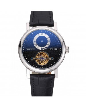 Breguet Classique Complications Stainless Steel Case Black Leather Strap 80158