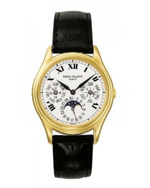 AAA Replica Patek Philippe Perpetual Calendar Yellow Gold Painted Roman Watch 3940J-025