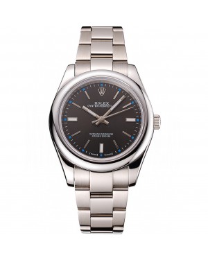 Rolex Oyster Perpetual Dark Rhodium Dial Stainless Steel Case And Bracelet