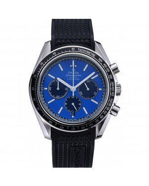 Omega Speedmaster Black Rubber Strap Blue Dial 622043