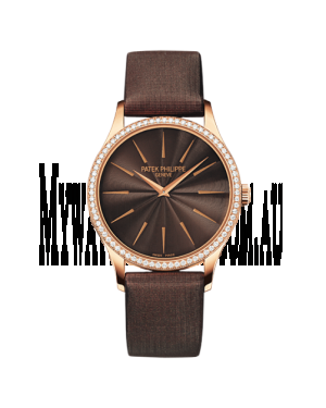 AAA Replica Patek Philippe Calatrava Rose Gold Chocolate Brown Watch 4897R-001