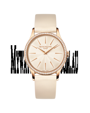 AAA Replica Patek Philippe Calatrava Rose Gold Pearly White Watch 4897R-010