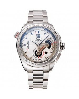 Tag Heuer Swiss Carrera Tachymeter Bezel Stainless Steel White Dial