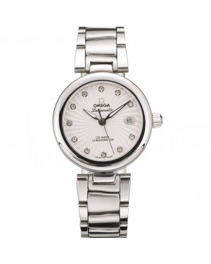 Omega DeVille Ladymatic Stainless Steel Strap White Dial