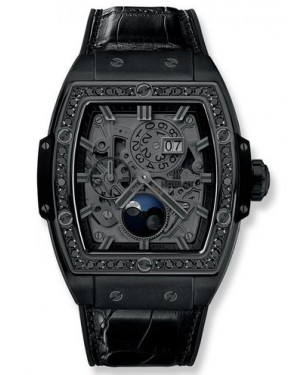 AAA Replica Hublot Spirit Of Big Bang Moonphase All Black Diamonds Mens Watch 647.CI.1110.LR.1200