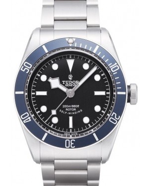AAA Replica Tudor Heritage Black Bay Black Dial Steel Strap Mens Watch 79220B-2