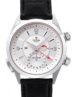 AAA Replica Tudor Heritage Adivsor Silver Dial Croco Strap Mens Watch 79620T-1