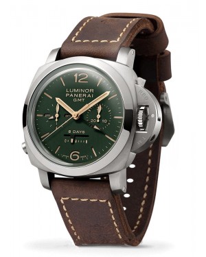 AAA Replica Panerai Luminor 1950 Chrono Monopulsante 8 Days GMT Titanio Mens Watch PAM00737