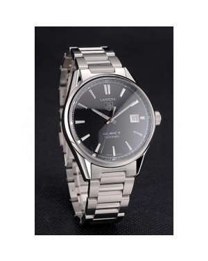 Swiss Tag Heuer Carrera Calibre 5 Black Dial Stainless Steel Case And Bracelet