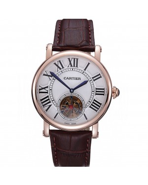 Cartier Rotonde Flying Tourbillon White Dial 621958