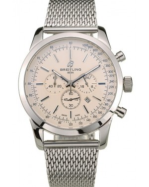 Breitling Transocean Stainless Steel Case Light Yellow Dial