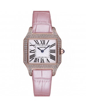 Cartier Santos 100 Diamond Rose Gold Bezel 621915