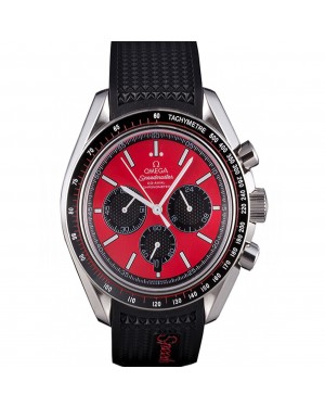 Omega Speedmaster Black Rubber Bracelet Red Dial 801421