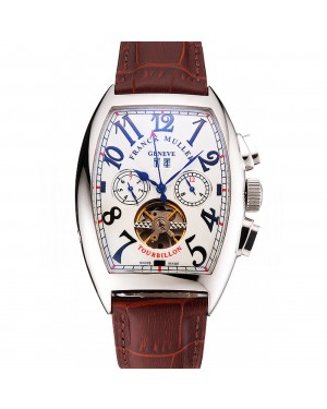 Franck Muller Casablanca White Dial Red Accent Number Tourbillon 41958