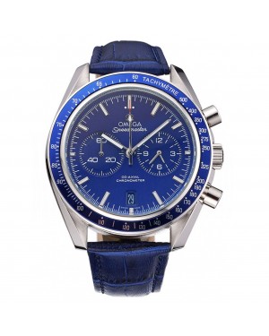 Omega Speedmaster Blue Dial Stainless Steel Case Blue Leather Strap 622808