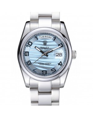 Rolex DayDate Polished Silver Bezel White Dial 7470