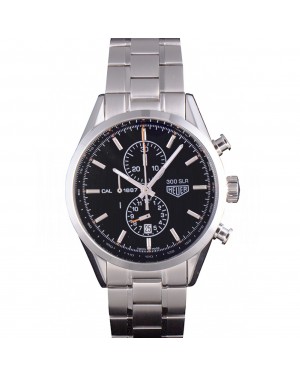 Tag Heuer SLR Polished Stainless Steel Case Black Dial Stainless Steel Strap