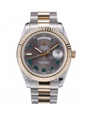 Rolex DayDate Grey Dial Dual Colored Stainless Steel Strap 41981