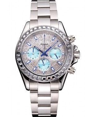 Rolex Daytona Diamond Dial And Bezel Stainless Steel Case And Bracelet