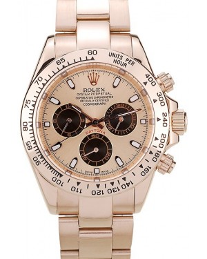 Rolex Daytona Rose Gold Plated Stainless Steel Bezel Rose Gold Dial