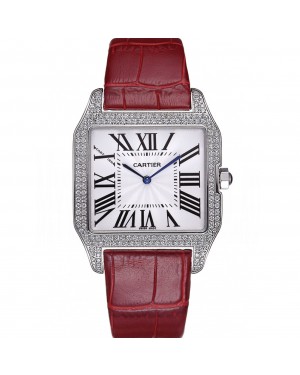 Cartier Santos 100 Diamond Silver Bezel 621928