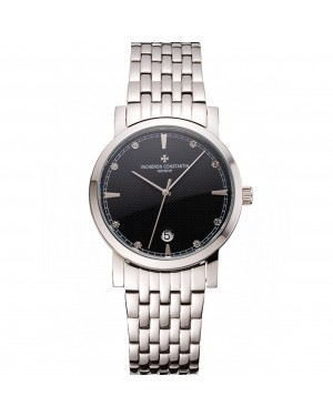 Vacheron Constantin Fine Black Dial Stainless Steel Case And Bracelet