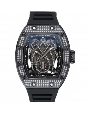 Richard Mille Tourbillion Spider RM 19-01 Black Diamond Case Black Rubber Bracelet 1454259