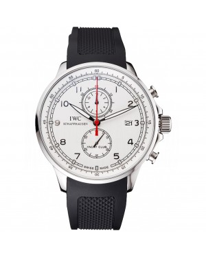IWC Portugieser Yacht Club White Dial Stainless Steel Case Black Rubber Strap