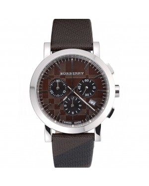 Burberry The City Classic Chronograph Brown Dial Smoked Trench Bracelet 622571