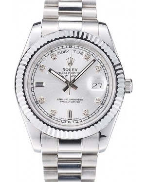 Rolex Day-Date Polished Stainless Steel Silver Dial