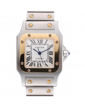 Swiss Cartier Santos De Cartier Galbeee Yellow Gold and Steel Case Steel Bracelet Small 622644