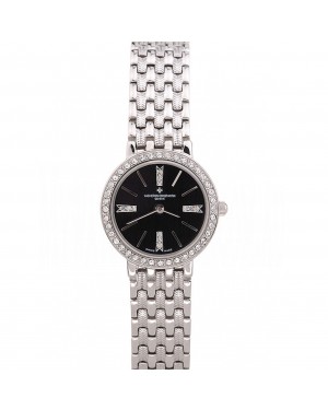 Vacheron Constantin Patrimony Traditionnelle Diamond Black Dial Stainless Steel Bracelet