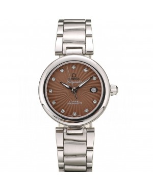 Omega DeVille Ladymatic Stainless Steel Strap Brown Dial