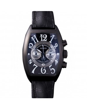 Franck Muller Casablanca White Dial Numbers Black Croco Strap 80302