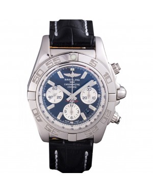 Swiss Breitling Chronomat Black Dial with Black Leather Band 621520