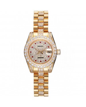 Swiss Rolex DateJust Diamond Dial Gold 622023