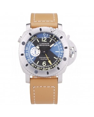 Panerai Luminor Submersible Black Dial Leather Bracelet
