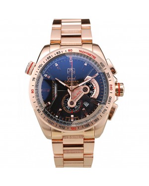 Tag Heuer Carrera Rose Gold Case Black Dial