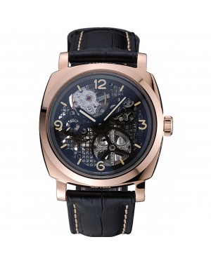 Panerai Radiomir Tourbillon GMT Ceramica Lo Scienziato Black Leather Bracelet 1454230