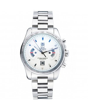 Tag Heuer Grand Carrera Stainless Steel Bracelet White Dial 801437