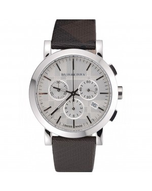 Burberry The City Classic Chronograph Silver Dial Smoked Trench Bracelet 622572